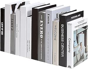 Glamativity Decorative Books Bundle of Designer Book Decor Inspired – Fake Books for Display NO Pages, Office & Rustic Home Decor, Bookshelf, Modern Farmhouse Decor, Living Room, Coffee Table Books