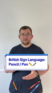4.4K views · 307 reactions | Today’s new Sign in British Sign Language is? Today’s sign is #Pencil #Pen ! Join me everyday for new signs in British Sign Language! #deaf #bsl #sse #signlanguage #schoollife #equipment #stationery #learn #lesson #✏️ #️ Note: I’m from the South UK so some signs are regional! | The Deaf Chef | Facebook