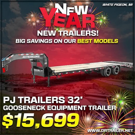 2025 PJ Trailers 32' Gooseneck Equipment Trailer with Monster Ramps...