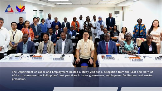 𝐖𝐀𝐓𝐂𝐇 | DOLE shares Philippines best practices in labor market governance to African delegation The Department of Labor and Employment (DOLE) hosted a study visit of the delegation from the East and Horn of Africa (EHOA) to highlight and share the Philippines’ best practices in labor governance, employment facilitation, and workers’ protection. 𝘊𝘭𝘪𝘤𝘬 𝘵𝘩𝘦 𝘭𝘪𝘯𝘬 𝘪𝘯 𝘵𝘩𝘦 𝘤𝘰𝘮𝘮𝘦𝘯𝘵𝘴 𝘴𝘦𝘤𝘵𝘪𝘰𝘯 𝘧𝘰𝘳 𝘵𝘩𝘦 𝘧𝘶𝘭𝘭 𝘴𝘵𝘰𝘳𝘺. #BagongPilipinas #SerbisyongDOLE #fypageシ 