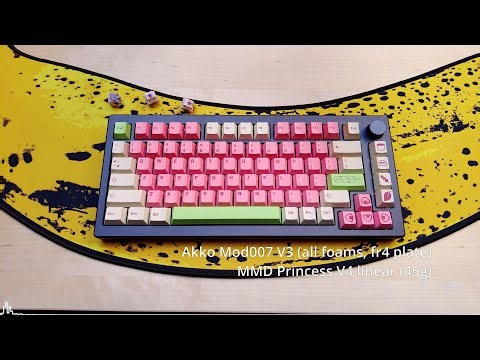 Creamy keyboard with new MMD Princess | MMD Princess V4 linear | Akko MOD007 v3 | sound test