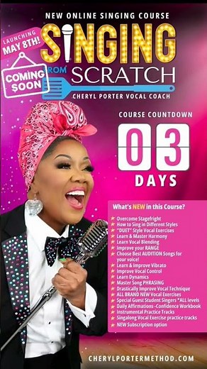 NEW Online Singing Course "Singing from Scratch" w/Cheryl Porter Vocal Coach COMING SOON!