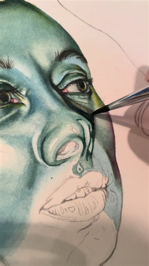 A new watercolor almost complete! I’ve been a watercolor painting machine these days! I’ve been loving pushing the medium in new and interesting ways… #art #artwork #artfyp #fyp #wipart