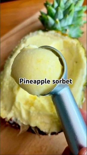 Easy Homemade Pineapple Sorbet 🍍 | 1-Ingredient Refreshing Frozen Dessert