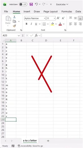 how to generate a to z in Excel #excel #spreadsheetmagic #exceltips