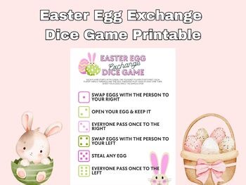 Easter Egg Exchange Dice Game Printable – Easter Party Game for Kids & Adults