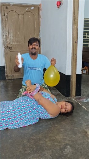 He Tried a Balloon Prank... Goat Stole the Show! 😂🐐 #couple #funny #shorts #comedy
