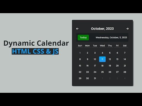 Dynamic Calendar using HTML CSS and JavaScript