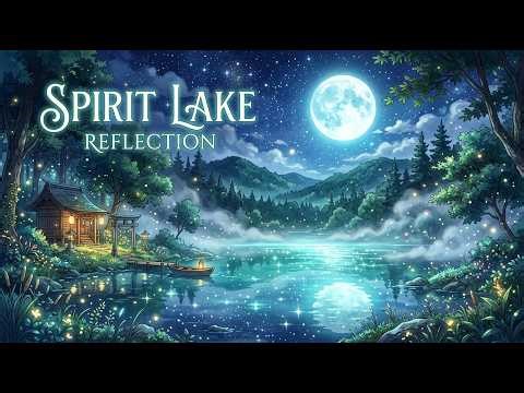 Spirit Lake Reflection 🌙 Ghibli Style Piano & Harp | Magical Relaxing Music for Sleep & Meditation