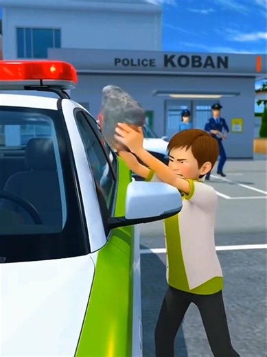 yuta broke police car by stone and was arrested #sakuraschool #sakuraschoolsimulator #yutadanmio
