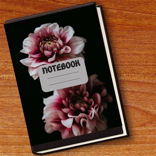 Spiral Notebookl Floral Notebook | 120 Lined Pages | A4, A5, US Letter & 6x8 in | Digital Download L Modern Black Floral Planner Inserts - Etsy