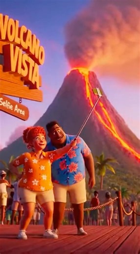 What If a Volcano Became a Tourist Attraction? 🌋 (Jurassic Travel Vlog!) #shorts