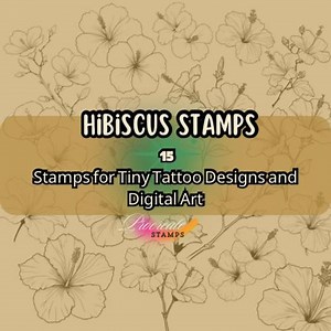 Hibiscus Procreate Stamp Brushes | Fine Line Floral Tattoo Flash | Botanical Stamps for Tiny Tattoos & Digital Art - Etsy