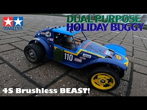 4S Brushless DT-02 Tamiya Holiday Buggy has TOO MUCH power! RC ripping on a budget