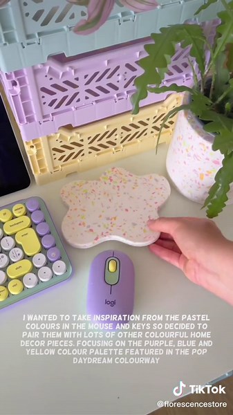 #ad transforming my workspace! inspired by the @Logitech POP keys and and mouse in the daydream colourway! ✨ #logitech #POPKeys #POPMouse #PersonalityThatPOPs #y2kaesthetic