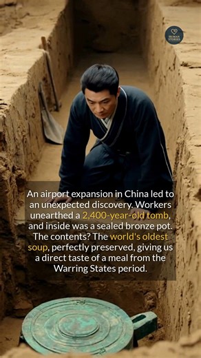 21K views · 75 reactions | Archaeologists discovered the worlds oldest soup, a 2,400-year-old bone broth from ancient China. #archaeology #ancienthistory #historyfacts #discovery | Human Stories | Facebook