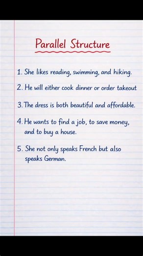 Parallel Structure in English Grammar | Easy Examples