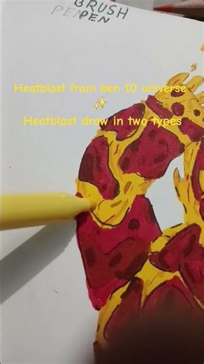 heatblast drawing from ben 10. I draw in two types #talkingben #benmummy #cartoonnetwork #koopaoc