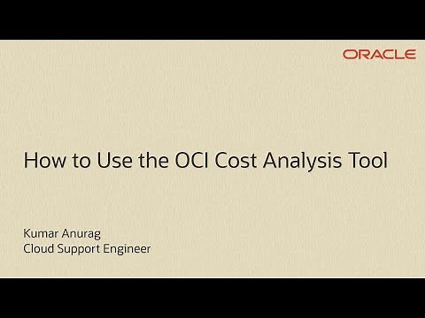 How to Use the OCI Cost Analysis Tool