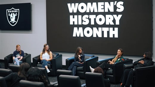 Changing the narrative. In honor of Women’s History Month, we hosted a panel for local high school flag football players that featured incredible female professional athletes. | Las Vegas Raiders