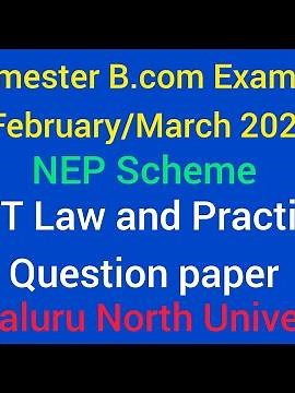 5th Semester B.com GST NEP Question paper 2024 | Bangalore North University