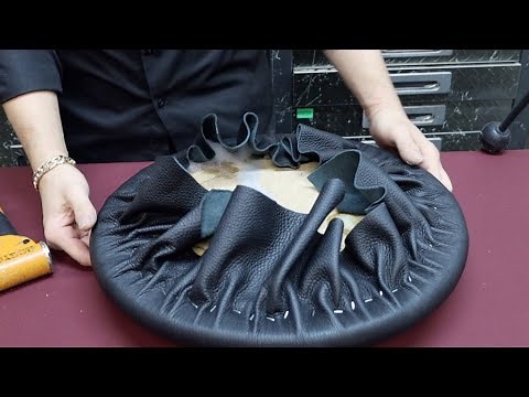 HOW TO UPHOLSTER A ROUND LEATHER BAR STOOL