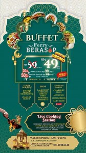 RAMADHAN BUFFET 2025 @ FERRY BERASAP “MEGA BUFFET RAMADHAN” . Untuk tahun 2025 FERRY BERASAP akan membuat satu kelainan konsep iaitu BUFFET MEGA RAMADHAN . Mengabungkan 3 buah kedai menjadi satu juadah buffet iaitu: Ferry Berasap Bros Burger Dan Western Tembikar Bakar Jom berbuka bersama keluarga @ Ferry Berasap - Lebih dari 100 juadah aneka berbuka✅ - tempat berbuka yang luas dan selesa✅ - FREE parking✅ - surau disediakan✅ - toilet yang selesa✅ - vibes decoration bring back memories✅ - LIVE COO