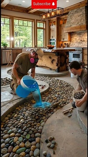 incredible 😍 Epoxy River Floor Installation in Rustic Cabin! #epoxy​ #DIY​#home​