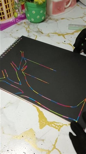 Colorful scratch book drawing diy project #foryou #art #shorts