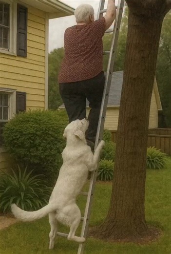 I WAS ON THE LADDER TRIMMING BRANCHES WHEN MY DOG BIT MY PANT LEG AND PULLED ME DOWN—THEN I REALIZED WHY HE HAD ACTED SO STRANGELY. I remember that day clearly. The morning was gray: the sky covered with clouds, the air still and heavy. It seemed like rain could pour at any moment. But I decided not to postpone the task—I needed to cut the dry branches of the old apple tree near the house. The ladder had been ready for a long time, and despite the gloomy sky, I thought: I’ll do it today. I place