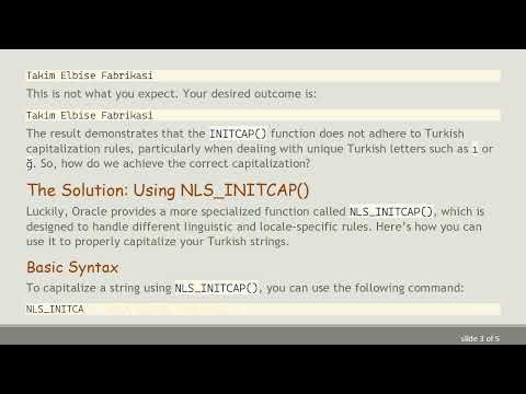 How to Properly Capitalize Turkish Characters in Oracle SQL Using NLS_INITCAP()