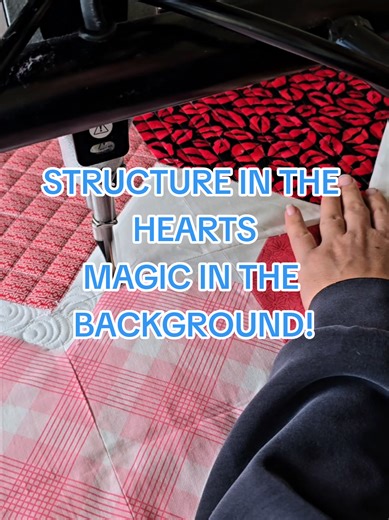 Geometric Ruler Quilting with Feather Motifs