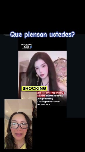 Una China Influencer se vio muy diferente 👀 #shokingnews #influencers #shortvideo #feed #video