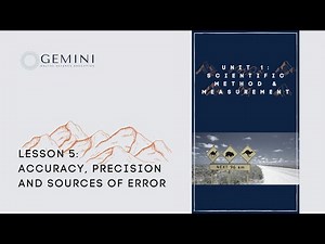 Unit 1 Lesson 5 Accuracy, Precision & Sources of Error