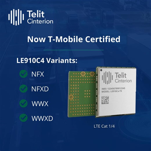 Telit Cinterion’s LE910C4 module secures another certification! Now...