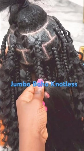 Jumbo Boho Knotless Braids Tutorial | How to Braid Hair