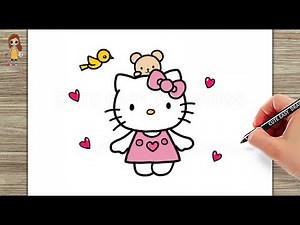 How to draw Hello Kitty easy step by step
