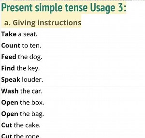 3.4K views · 28 reactions | Present simple tense Usage 3: a. Giving instructions | Empowering English Learning | Facebook