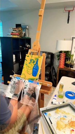 First painting assignment, only using complementary colors. #paintingtherapy #art #oilpainting