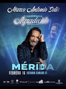 #MÉRIDA ¡¡Ya escucharon!! tenemos una cita este 🗓 𝟏𝟔 𝐟𝐞𝐛𝐫𝐞𝐫𝐨|| en el 📍 𝐄𝐬𝐭𝐚𝐝𝐢𝐨 𝐂𝐚𝐫𝐥𝐨𝐬 𝐈𝐭𝐮𝐫𝐫𝐚𝐥𝐝𝐞 ¿Ya tienes tus boletos? 𝐁𝐨𝐥𝐞𝐭𝐨𝐬 𝐝𝐢𝐠𝐢𝐭𝐚𝐥 Tiketpass: 🎫👉https://shorturl.at/FILNV 𝐁𝐨𝐥𝐞𝐭𝐨𝐬 𝐟𝐢𝐬𝐢𝐜𝐨𝐬: 🎟 Mundo Deportivo📍 C. 50 430, Gonzalo Guerrero, 97119 Mérida, Yucatán. 🎟 Hotel El Conquistador📍 P.º de Montejo 458, Zona Paseo Montejo, Centro, 97000 Mérida, Yuc. Presentado por: Aresa Entertainment #MarcoAntonioSolis #ElBukiWorldTour #ARESA