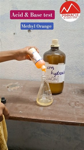 Acid and Base test with Methyl Orange Indicator #scienceexperiment #PINNACLE