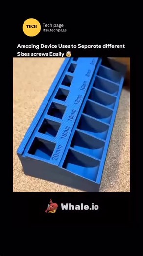 Tech page on Instagram: "This amazing device is designed to separate screws of different sizes quickly and efficiently, saving both time and effort in workshops or factories. It uses a smart sorting mechanism equipped with vibrating trays or rotating discs that move the screws across a series of precisely sized slots or filters. As the screws travel through the device, each one automatically falls into its designated section based on its diameter or length. This process ensures accurate sorting 