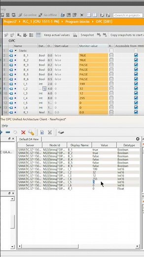 Sending data via OPC UA to PLC s7-1500 using PLCsim ADV and UaExpert #automation #plc #iiot #OPCUA