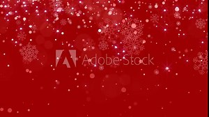 Looping video snow flakes snow rain background. Bright red Christmas snow fall. 4K resolution video 3840x2160 Stock Video