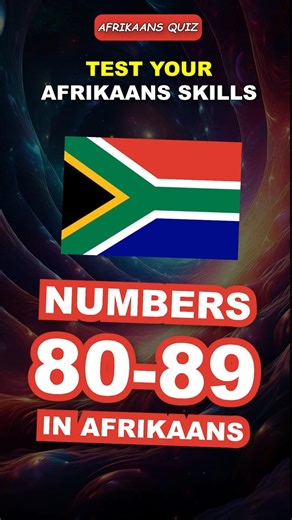 Learn Afrikaans: Numbers 80-89 | Quiz