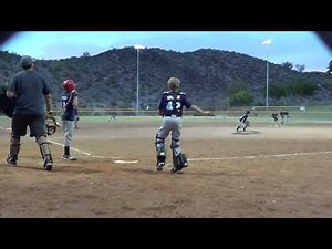 9 year old kid baseball catcher makes nice throw out