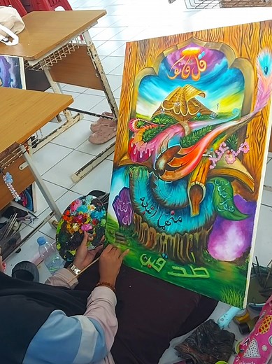 Kaligrafi Kontemporer Kanvas 60×80 cm