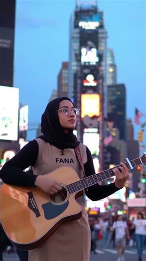 "NYC Lights & Guitar Magic 🎶🌃 | Subscribe FANA" #viralvideo #music
