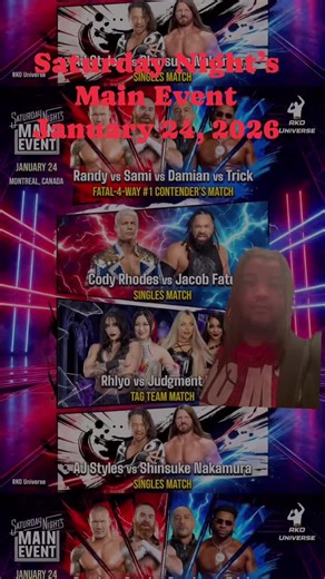 Join SWS ZJ Pierce, host of Nerdz Watching Wrasslin’ Podcast as he recaps the January 24, 2026 episode of WWE Saturday Nights Main Event #WWE #WWESNME #wrestling