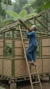 An Old Woman Builds a Stunning Bamboo House in the Jungle | #forestsurvival #aivideo